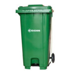 Contenedor de Basura Plasrtico Verde con Pedal 240 LTS.