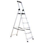 Escalera Tijera Plataforma Aluminio 6P / 150KG