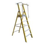 Escalera Plataforma con Baranda Fibra de Vidrio 5P / 150KG