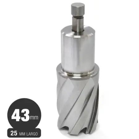 Fresa Anular HSS 43 mm - Serie Corta (25 mm) - Toma Weldon