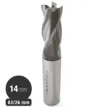 Fresa Cilindrica HSS CO8% 14 MM - Acero - 4 Filo - Alunit - Serie Corta - MAYKESTAG