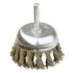 Grata Copa Acero Templado Trenzado 2.5" (65mm) - Calibre 0,5mm - Vástago 1/4''