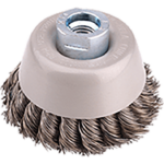 Grata Copa Cónica Acero Trenzado 3'' - Calibre de 0,45 mm - Toma M16