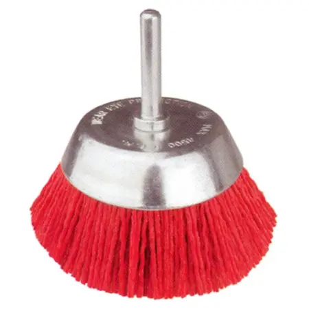 Grata Copa Fibra Abrasiva Roja 3" (75mm) - Grano 80 (grueso) - Vástago 1/4''