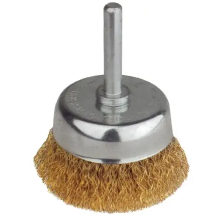 Grata Copa Latón Ondulado 1.5" (38mm) - Calibre 0,5mm - Vástago 1/4''
