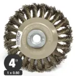 Grata Copa Plana Acero Templado Trenzado 4'' - Calibre de 0,6 mm - Toma M14