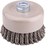 Grata Copa Recta Acero Templado Trenzado 4'' - Calibre de 0,6 mm - Toma M14