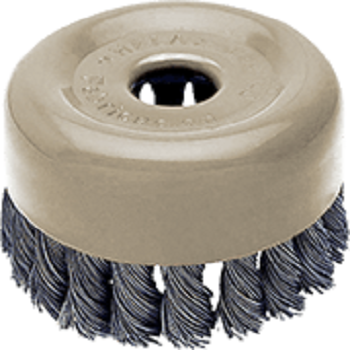 Grata Copa Recta Acero Templado Trenzado 4'' - Calibre de 0,6 mm - Buje 7/8''
