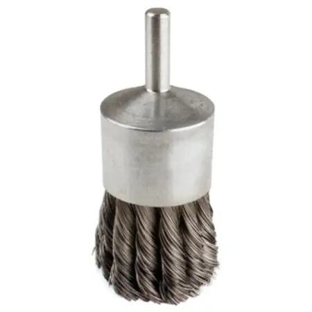 Grata Pincel Acero Templado Trenzado 1-1/8" (28mm) - Calibre 0,35mm - Vástago 1/4''