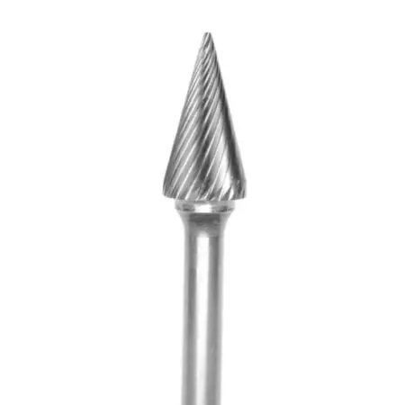 Lima Rotativa Conica 28° 1/2" Toma 6mm Rompe Viruta (3) Carb. Tung.