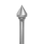 Lima Rotativa Conica 60° 1/2" Toma 6mm Rompe Viruta (3) Carb. Tung.