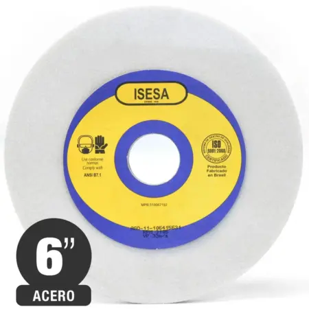 Piedra Esmeril Recta Oxido Aluminio Blanco 6×1/2″ P120