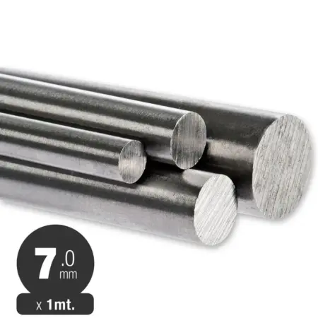 Barra Acero Plata 1mt x 7,0mm