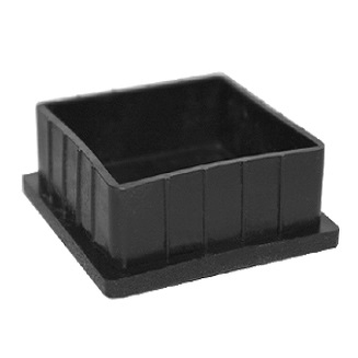 Regaton Interior Cuadrado 50x50mm Negro Bolsa 100 un
