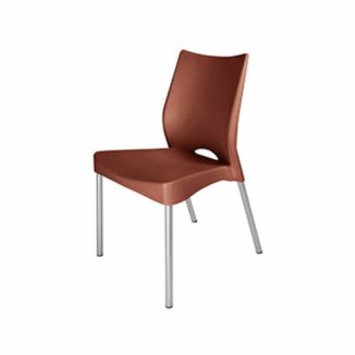 Silla plástica One reforzada café
