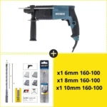 Kit Rotomartillo 20MM 620W 1.5J + 3 Brocas Concreto