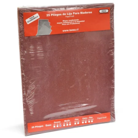 Lija Papel Kraft - Madera - (Pack 25) Grano 40