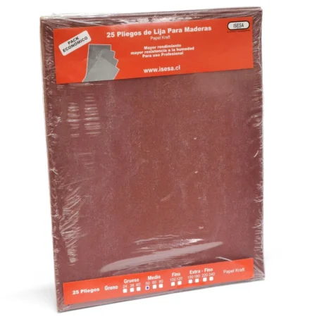Lija Papel Kraft - Madera - (Pack 25) Grano 50